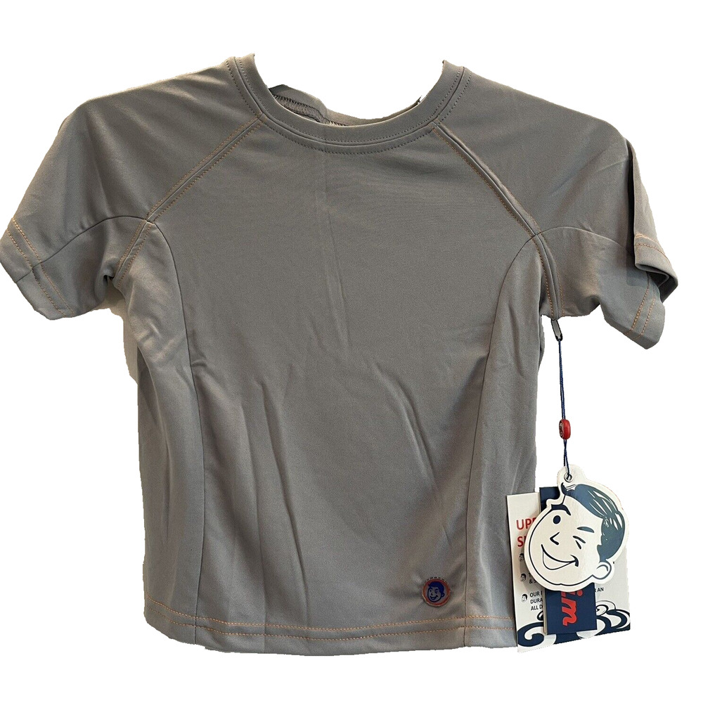Boys Jr Swim Tee Size 4T ~ Grey/Orange UPF 50+ ✨NEW✨ Water Resistant